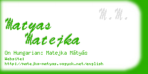 matyas matejka business card