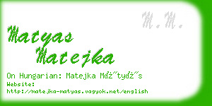 matyas matejka business card